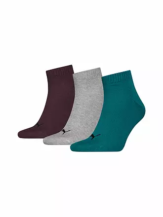 PUMA | Chaussettes de loisirs Quarter Plain, lot de 3 | petrol